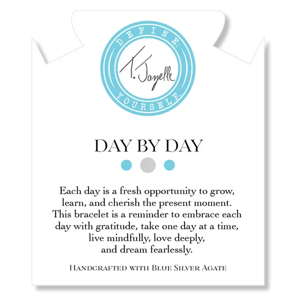 T Jazelle Day by Day Collection- Blue Silver Agate Gemstone Bracelet Image 2 Stambaugh Jewelers Defiance, OH