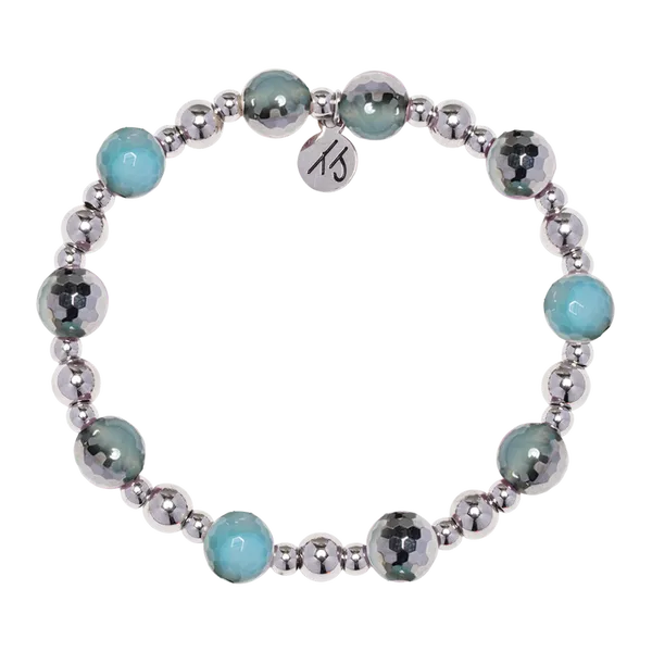 T Jazelle Day by Day Collection- Blue Silver Agate Gemstone Bracelet Stambaugh Jewelers Defiance, OH