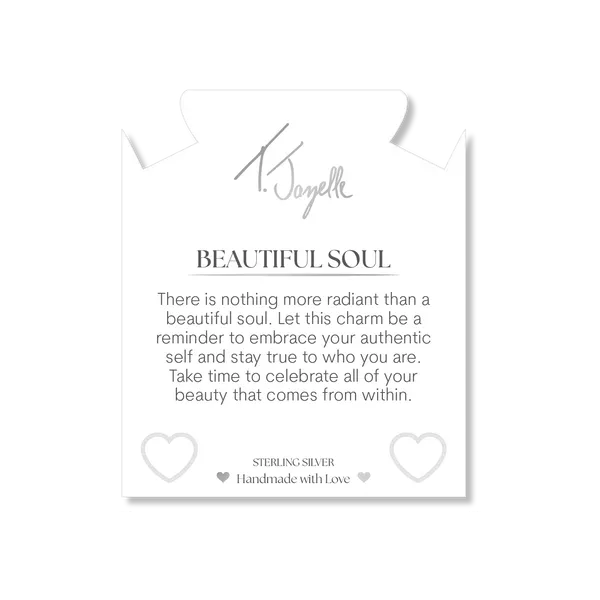 T Jazelle Sky Blue Jade Gemstone Bracelet with Beautiful Soul Sterling Silver Charm Image 2 Stambaugh Jewelers Defiance, OH