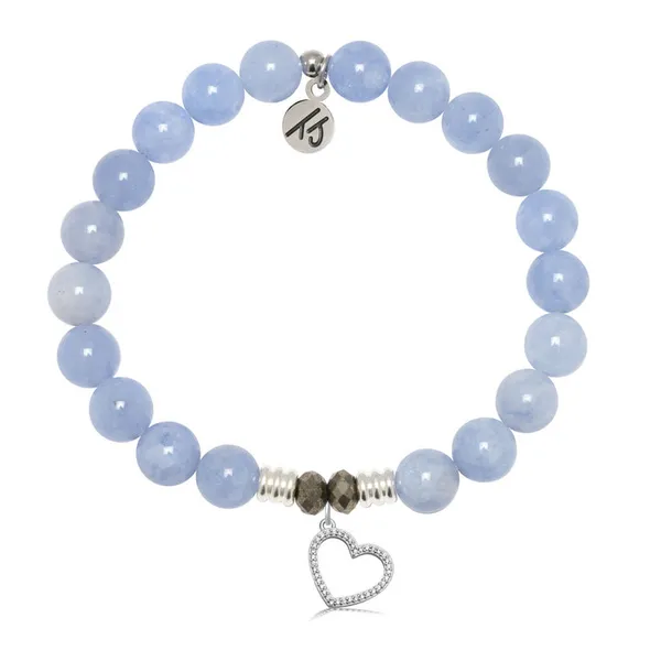 T Jazelle Sky Blue Jade Gemstone Bracelet with Beautiful Soul Sterling Silver Charm Stambaugh Jewelers Defiance, OH