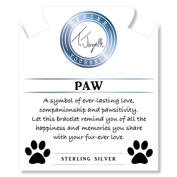 T Jazelle Denim Blue Agate Gemstone Bracelet with Paw CZ Sterling Silver Charm Image 2 Stambaugh Jewelers Defiance, OH