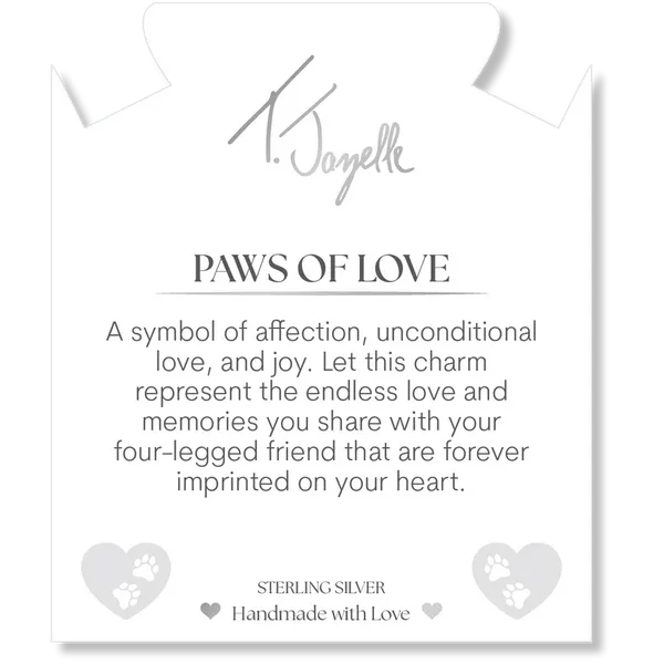 T Jazelle Multi Blue Jade Gemstone Bracelet with Paws of Love Sterling Silver Charm Image 2 Stambaugh Jewelers Defiance, OH