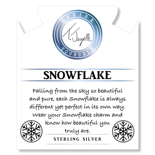 T Jazelle Aqua Agate Gemstone Bracelet with Snowflake Opal Sterling Silver Charm Image 2 Stambaugh Jewelers Defiance, OH