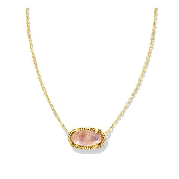 Kendra Scott Elisa Pendant with Light Pink Iridescent Abalone Stambaugh Jewelers Defiance, OH
