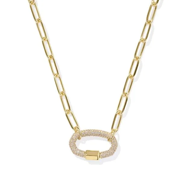 Kendra Scott Emery Gold Link and Chain with White Crystal Stambaugh Jewelers Defiance, OH