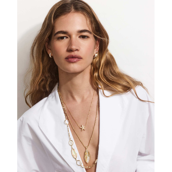 Kendra Scott Ophelia Gold and Abalone Large Necklace Image 2 Stambaugh Jewelers Defiance, OH