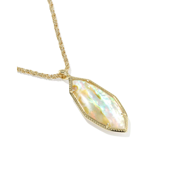 Kendra Scott Ophelia Gold and Abalone Large Necklace Image 4 Stambaugh Jewelers Defiance, OH