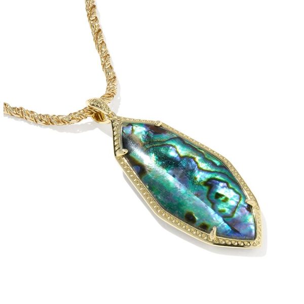 Kendra Scott Ophelia Gold and Abalone Shell Long Necklace Image 2 Stambaugh Jewelers Defiance, OH