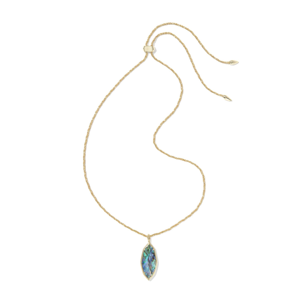 Kendra Scott Ophelia Gold and Abalone Shell Long Necklace Image 4 Stambaugh Jewelers Defiance, OH