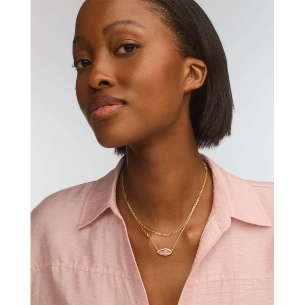 Kendra Scott Ophelia Multi-Gold Strand Neccklace with Burnt Orange MOP Image 4 Stambaugh Jewelers Defiance, OH