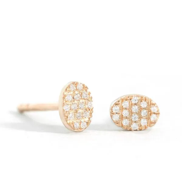 14KT Yellow Gold/Sterling Silver Oval Diamond Earrings 0.05 CTW Storey Jewelers Gonzales, TX