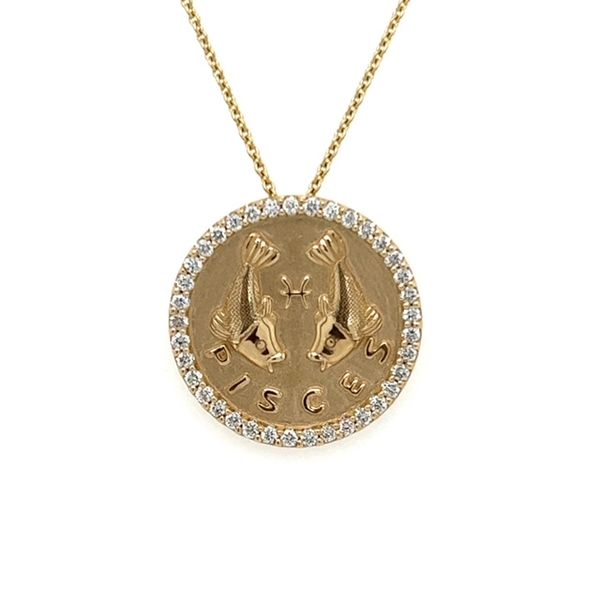 14KT Yellow Gold Pisces Diamond Pendant With Chain 0.40 CTW Storey Jewelers Gonzales, TX