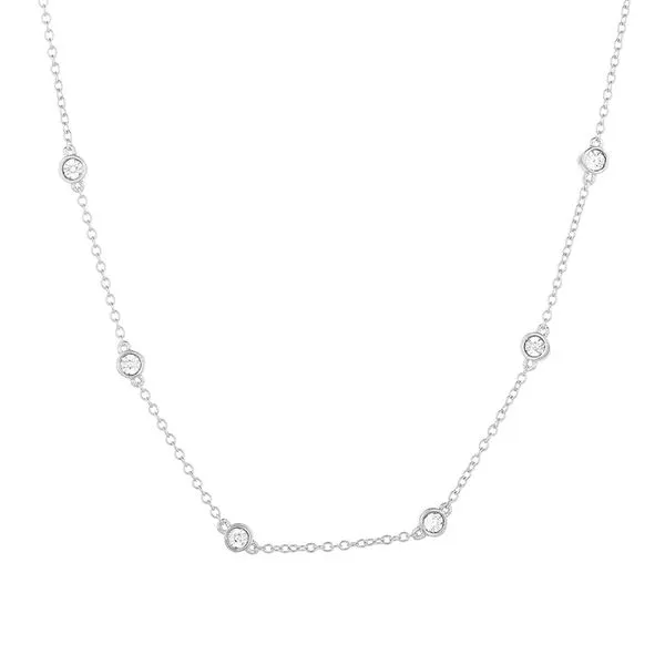 Sterling Silver In The Loop Diamond Adjustable Necklace 0.02 CTW Storey Jewelers Gonzales, TX