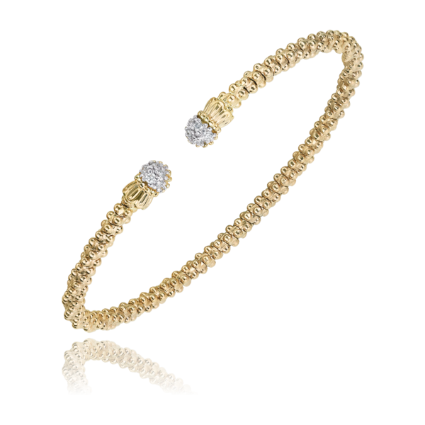 14KT Yellow Gold Vahan Moiré Beaded Diamond Bracelet 0.11 CTW Storey Jewelers Gonzales, TX