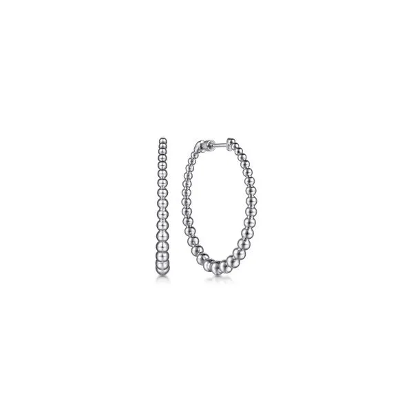 Sterling Silver Bujukan Screwback Graduated 40mm Hoop Earrings Storey Jewelers Gonzales, TX