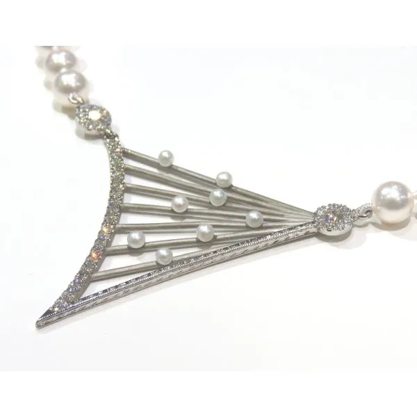 Cultured Pearl and Diamond neck Piece Image 2 Studio D Jewelers Woodstock, IL