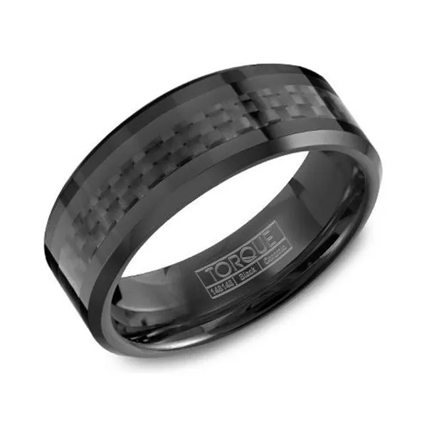 Torque Black Ceramic Carbon Fiber Ring Studio D Jewelers Woodstock, IL