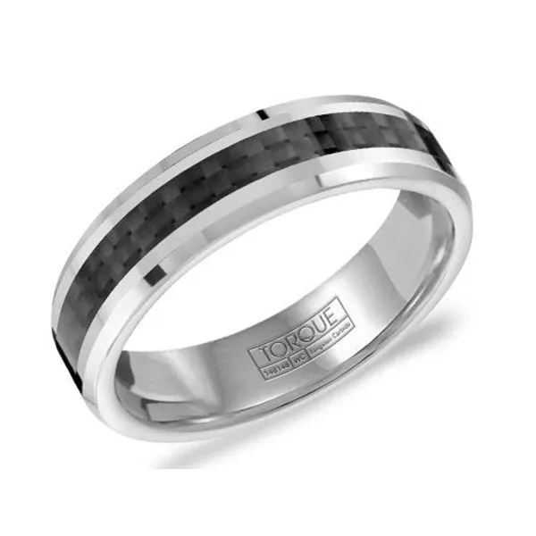 Torque 6mm Tungsten Black Carbon Fiber Ring Studio D Jewelers Woodstock, IL