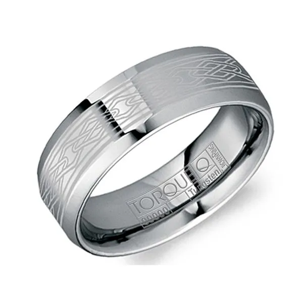 Torque 8mm Tungsten Carbide Celtic Pattern Ring Studio D Jewelers Woodstock, IL