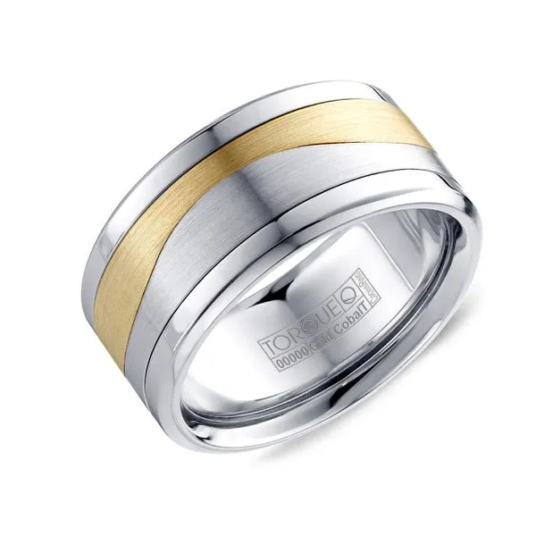 Torque 14K Yellow Titanium & Cobalt Ring Studio D Jewelers Woodstock, IL