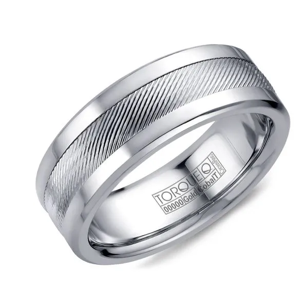 Torque 14K White Cobalt Ring Studio D Jewelers Woodstock, IL
