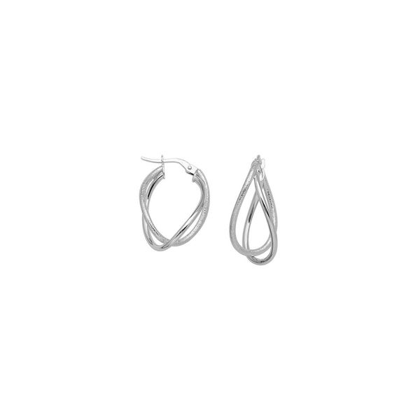 White Gold Hoop Earrings SVS Fine Jewelry Oceanside, NY