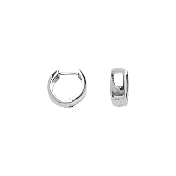 White Gold Huggie Earrings SVS Fine Jewelry Oceanside, NY