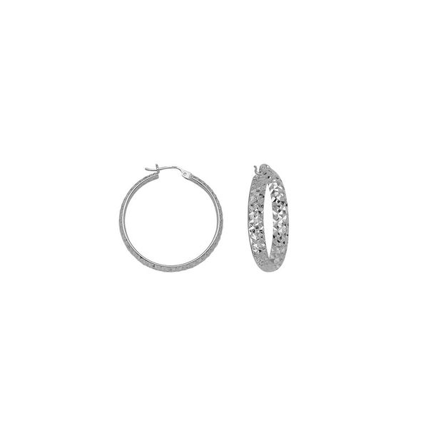 White Gold Hoop Earrings SVS Fine Jewelry Oceanside, NY