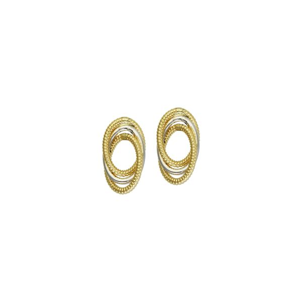 14K White and Yellow Gold Earrings SVS Fine Jewelry Oceanside, NY