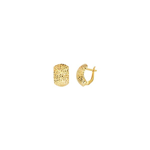 Yellow Gold Puffed Earrings SVS Fine Jewelry Oceanside, NY