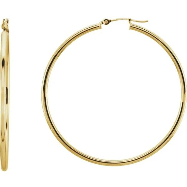 14K Yellow Gold Hoop Earrings, 47 mm SVS Fine Jewelry Oceanside, NY