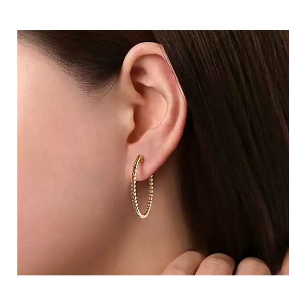 Gabriel & Co. Bujukan Yellow Gold Hoop Earrings Image 2 SVS Fine Jewelry Oceanside, NY