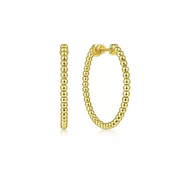 Gabriel & Co. Bujukan Yellow Gold Hoop Earrings SVS Fine Jewelry Oceanside, NY