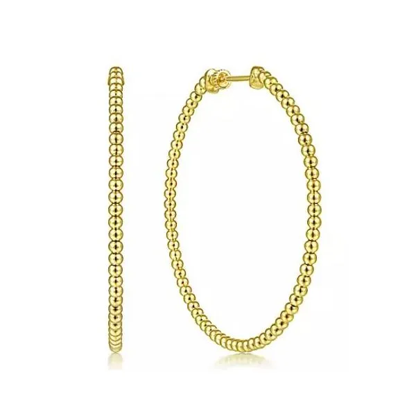 Gabriel & Co. Bujukan Yellow Gold Hoop Earrings SVS Fine Jewelry Oceanside, NY