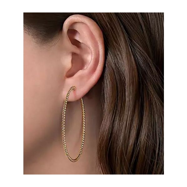 Gabriel & Co. Bujukan Yellow Gold Hoop Earrings Image 2 SVS Fine Jewelry Oceanside, NY