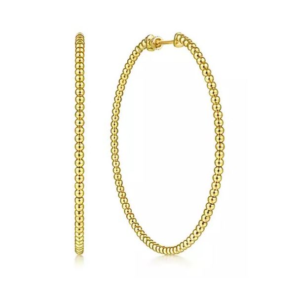 Gabriel & Co. Bujukan Yellow Gold Hoop Earrings SVS Fine Jewelry Oceanside, NY