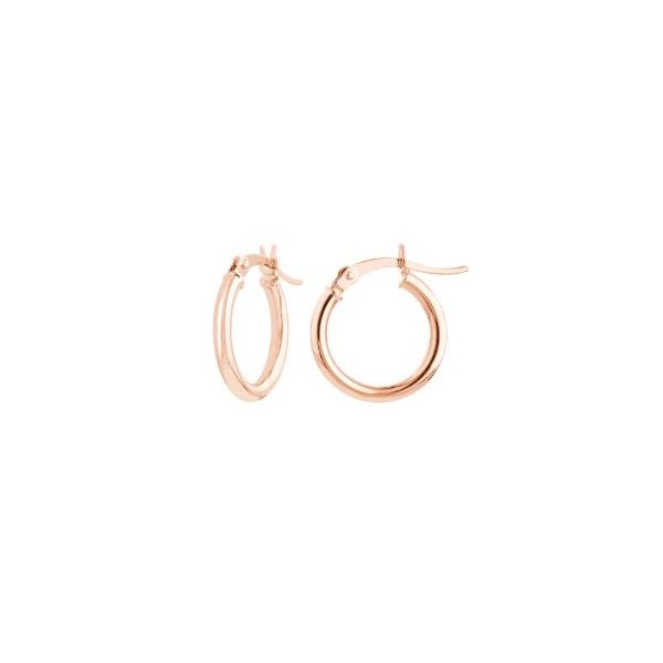 Rose Gold Hoop Earrings 15 mm SVS Fine Jewelry Oceanside, NY