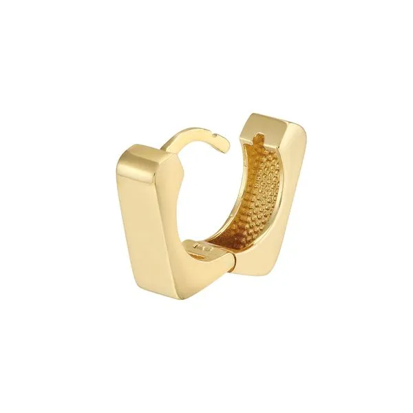 Yellow Gold Small Square Hoop Earrings -10.5mm Image 2 SVS Fine Jewelry Oceanside, NY