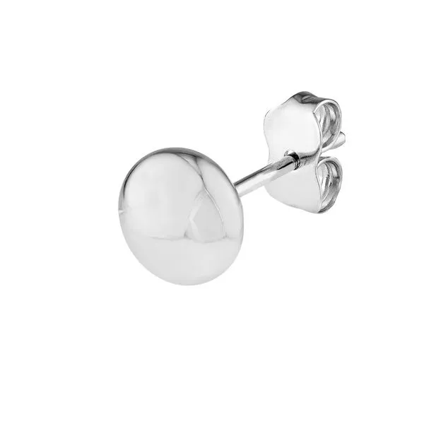 White Gold Flat Round Pebble Stud Earrings Image 3 SVS Fine Jewelry Oceanside, NY