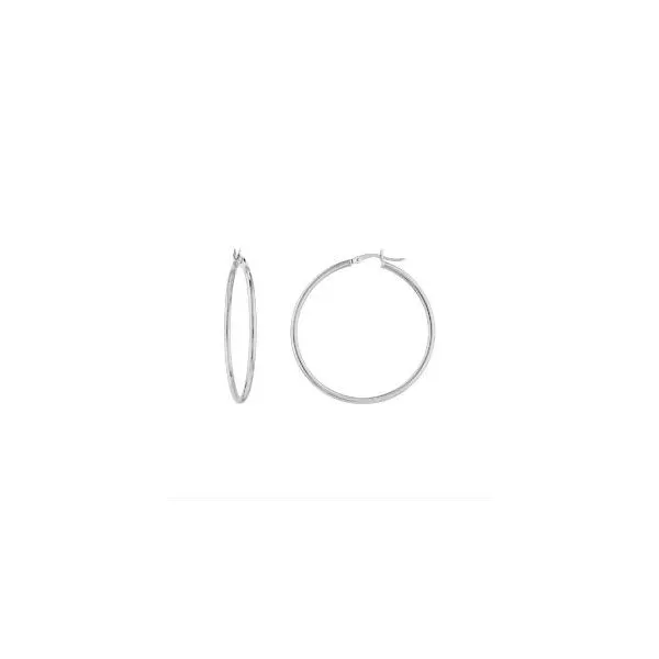 SVS Signature Polished Hoop Earrings 40 mm SVS Fine Jewelry Oceanside, NY