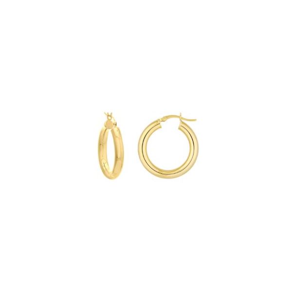 Yellow Gold High Polish Hoop Earrings SVS Fine Jewelry Oceanside, NY