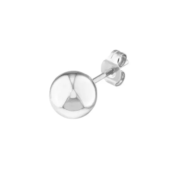 White Gold Ball Stud Earrings- 6mm Image 3 SVS Fine Jewelry Oceanside, NY