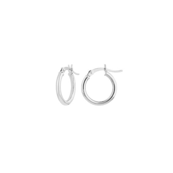SVS Signature Polished Hoop Earrings 15 mm SVS Fine Jewelry Oceanside, NY