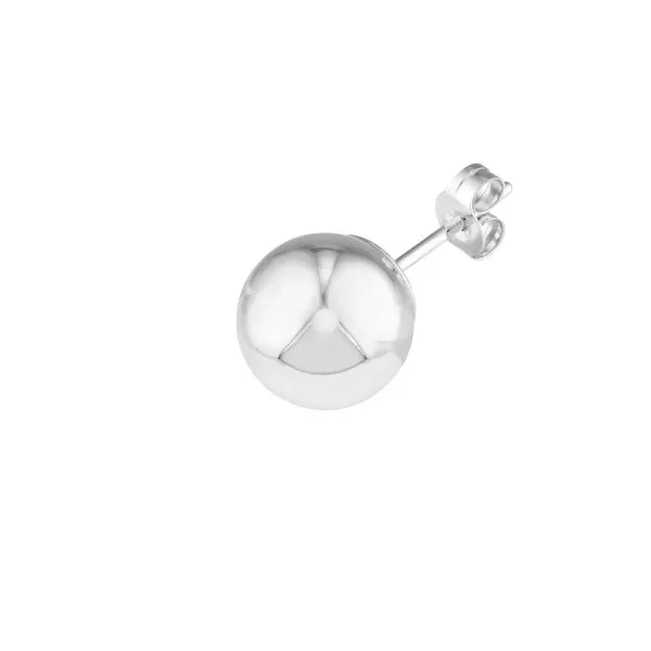 White Gold Ball Stud Earrings- 8mm Image 2 SVS Fine Jewelry Oceanside, NY