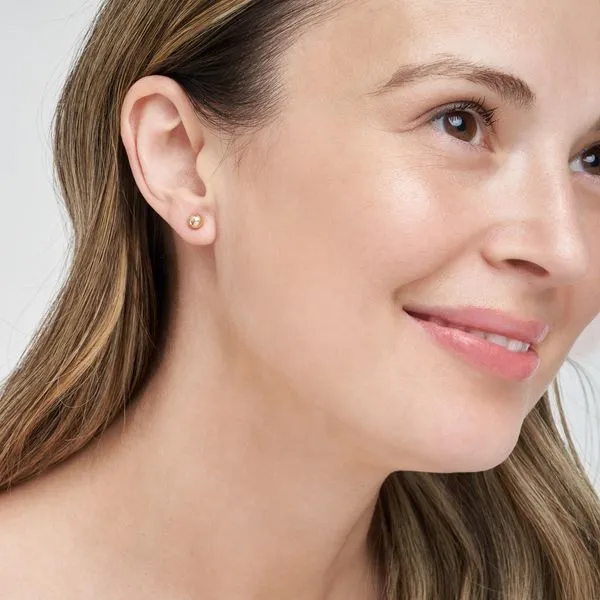 Yellow Gold Ball Stud Earrings- 5mm Image 2 SVS Fine Jewelry Oceanside, NY