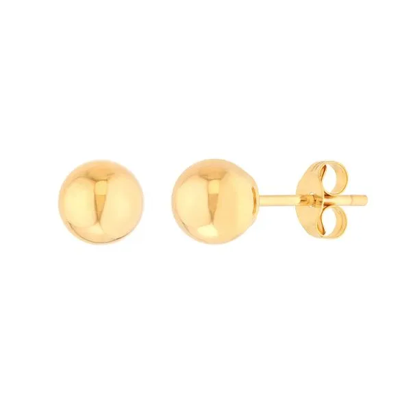 Yellow Gold Ball Stud Earrings- 5mm SVS Fine Jewelry Oceanside, NY