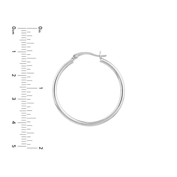 SVS Signature Polished Hoop Earrings 30 mm Image 3 SVS Fine Jewelry Oceanside, NY