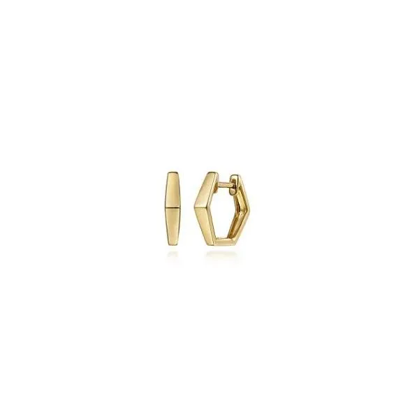 Gabriel & Co. Contemporary Yellow Gold Huggie Earrings SVS Fine Jewelry Oceanside, NY