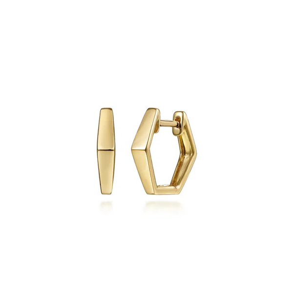 Gabriel & Co. Contemporary Yellow Gold Huggie Earrings SVS Fine Jewelry Oceanside, NY