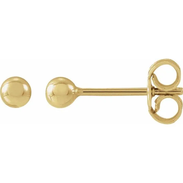 Yellow Gold 3 mm Ball Stud Earrings SVS Fine Jewelry Oceanside, NY